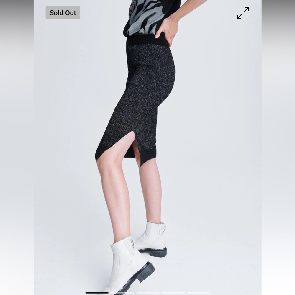 Black Glitter Skirt XS